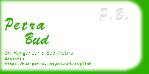 petra bud business card